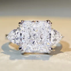 Elegant Square Sterling Silver Inlay High Carbon Drill Rings 8 Elegant Square Sterling Silver Inlay High Carbon Drill Rings -Deals Glis Jewel Store 1650397215941857280