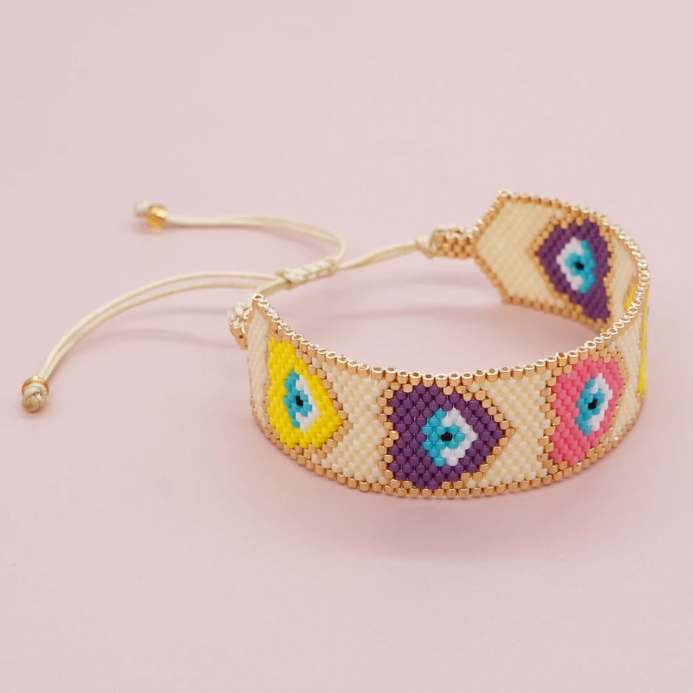 Retro Heart Shape Eye Glass Seed Bead Braid Women'S Bracelets 5 Retro Heart Shape Eye Glass Seed Bead Braid Women'S Bracelets - Image 5