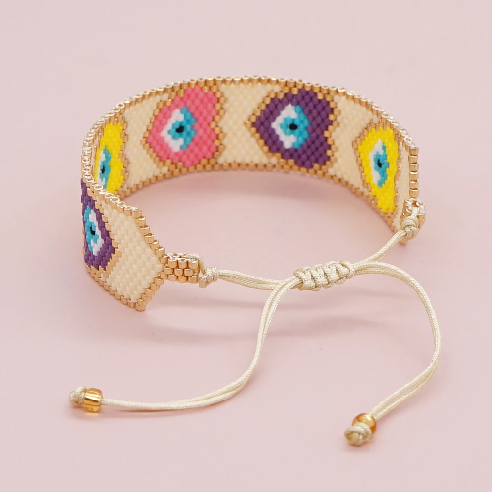 Retro Heart Shape Eye Glass Seed Bead Braid Women'S Bracelets 6 Retro Heart Shape Eye Glass Seed Bead Braid Women'S Bracelets - Image 6