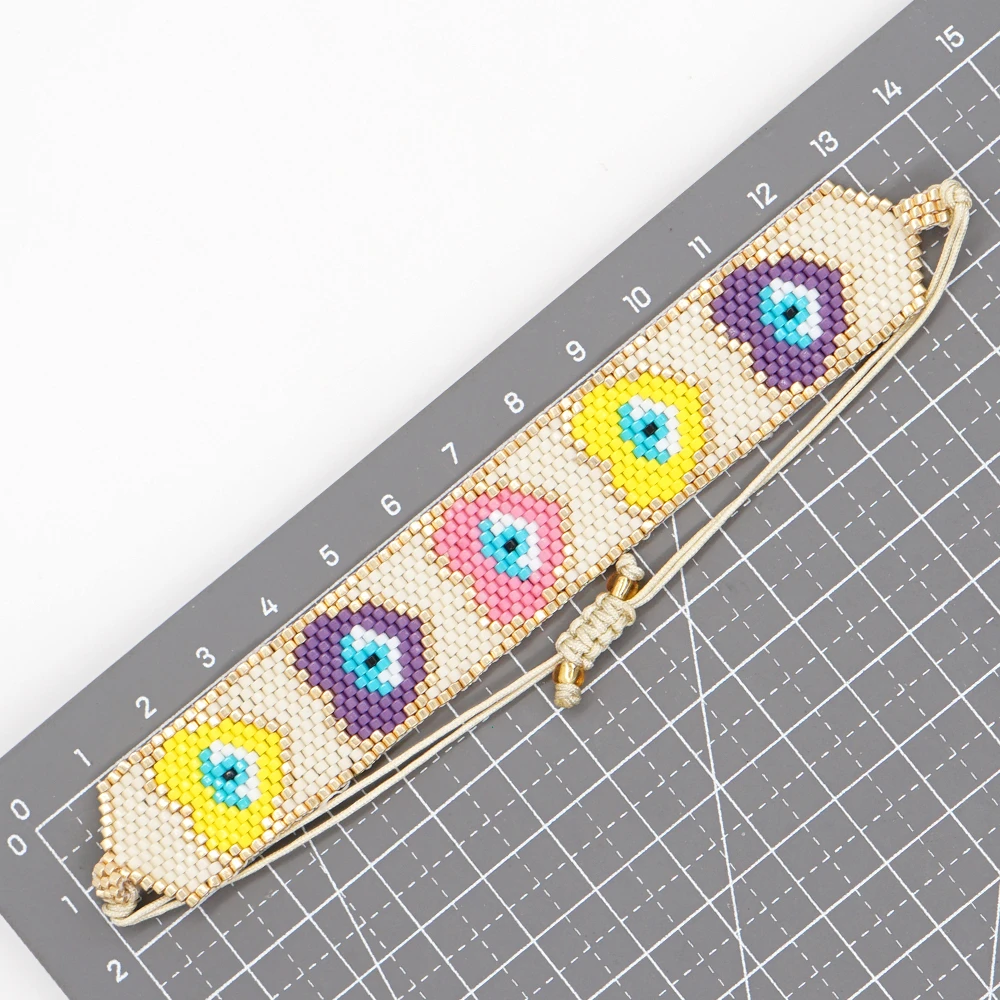 Retro Heart Shape Eye Glass Seed Bead Braid Women'S Bracelets 2 Retro Heart Shape Eye Glass Seed Bead Braid Women'S Bracelets - Image 2