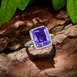 Elegant Luxurious Lady Square Sterling Silver Inlay High Carbon Diamond Rings -Deals Glis Jewel Store 1650765033073938432