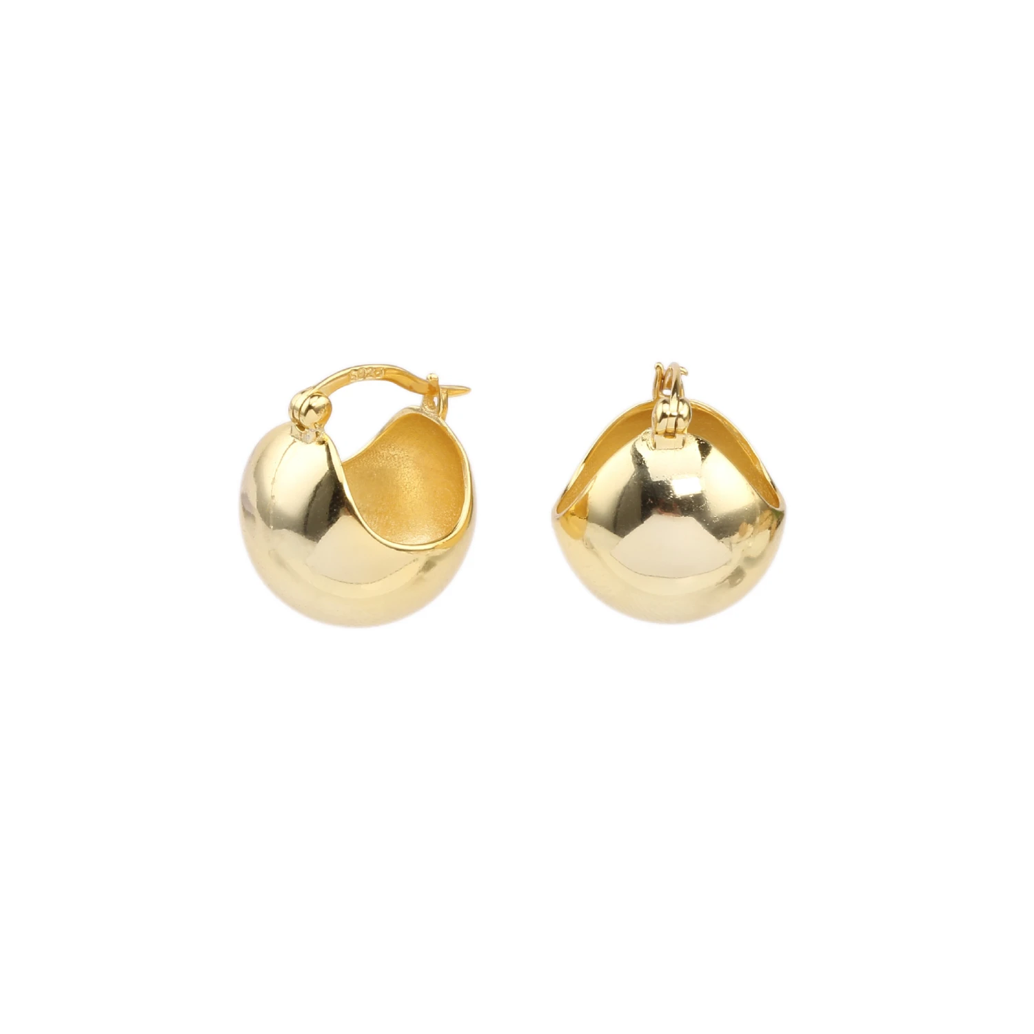 1 Pair Simple Style Ball Sterling Silver Plating White Gold Plated Gold Plated Earrings 4 1 Pair Simple Style Ball Sterling Silver Plating White Gold Plated Gold Plated Earrings - Image 4