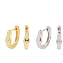 1 Pair INS Style U Shape Solid Color Sterling Silver Plating White Gold Plated Gold Plated Earrings