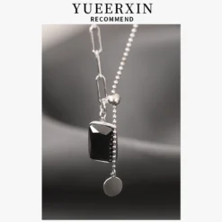 Wholesale Simple Style Streetwear Geometric Sterling Silver Agate Pendant Necklace -Deals Glis Jewel Store 1651788697143742464 1