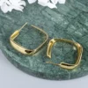 1 Pair Simple Style Square Sterling Silver Plating Hoop Earrings