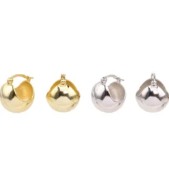 1 Pair Simple Style Ball Sterling Silver Plating White Gold Plated Gold Plated Earrings