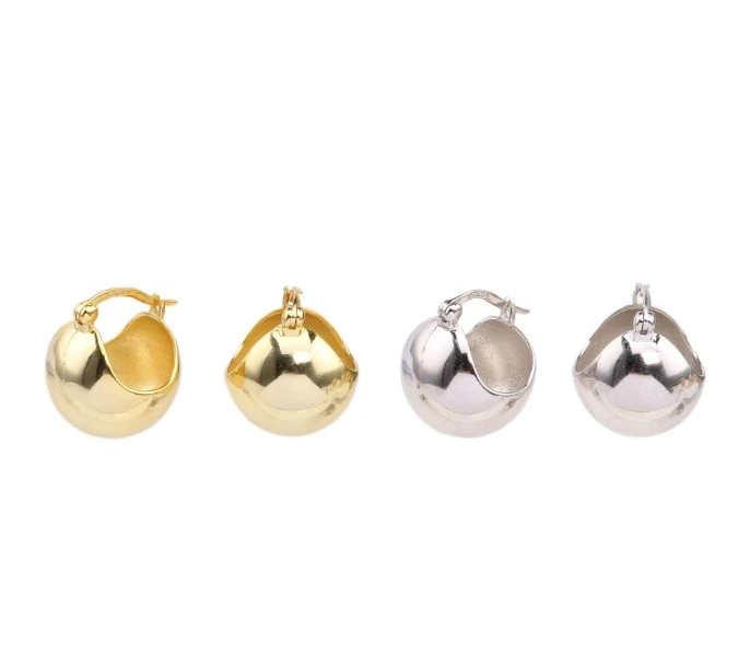 1 Pair Simple Style Ball Sterling Silver Plating White Gold Plated Gold Plated Earrings 1 1 Pair Simple Style Ball Sterling Silver Plating White Gold Plated Gold Plated Earrings
