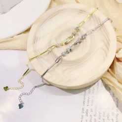 Wholesale Simple Style Geometric Sterling Silver 14K Gold Plated Rhodium Plated Zircon Bracelets