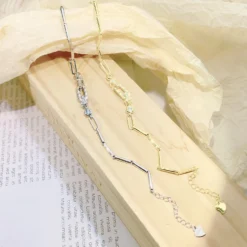 Wholesale Simple Style Geometric Sterling Silver 14K Gold Plated Rhodium Plated Zircon Bracelets -Deals Glis Jewel Store 1652129177773674496