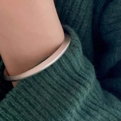 Wholesale Simple Style Streetwear Solid Color Sterling Silver Cuff Bracelets -Deals Glis Jewel Store 1652242155000958976