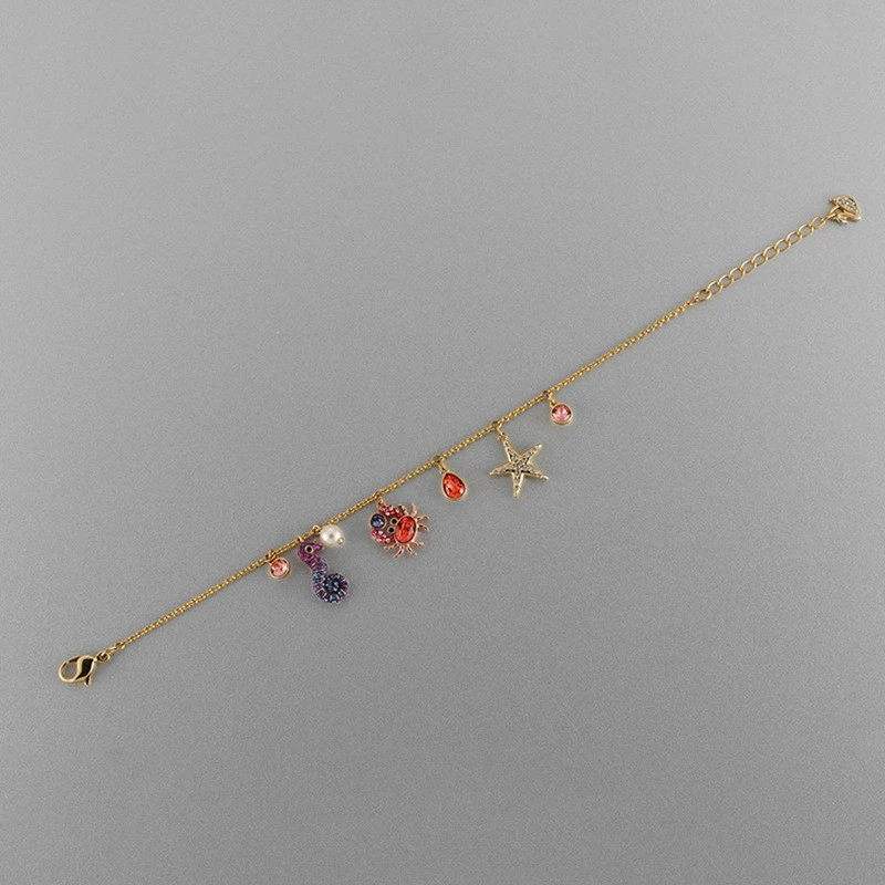 Vacation Simple Style Crab Alloy Plating Inlay Artificial Gemstones Women'S Bracelets 4 Vacation Simple Style Crab Alloy Plating Inlay Artificial Gemstones Women'S Bracelets - Image 4