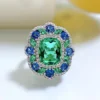 Wholesale Simple Style Shiny Color Block Sterling Silver Zircon Rings