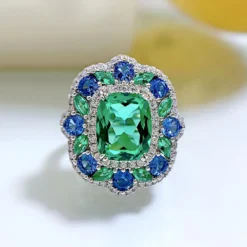 Wholesale Simple Style Shiny Color Block Sterling Silver Zircon Rings