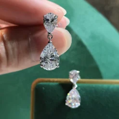 1 Pair Simple Style Commute Water Droplets Sterling Silver Inlay High Carbon Diamond Drop Earrings 10 1 Pair Simple Style Commute Water Droplets Sterling Silver Inlay High Carbon Diamond Drop Earrings -Deals Glis Jewel Store 1655412879849033728