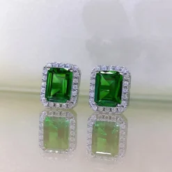 1 Pair Elegant Retro Square Sterling Silver Inlay Zircon Ear Studs 9 1 Pair Elegant Retro Square Sterling Silver Inlay Zircon Ear Studs -Deals Glis Jewel Store 1655412915097964544