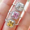 Wholesale Simple Style Square Sterling Silver Zircon Rings