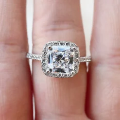 Wholesale Simple Style Square Sterling Silver Zircon Rings -Deals Glis Jewel Store 1655413622878375936