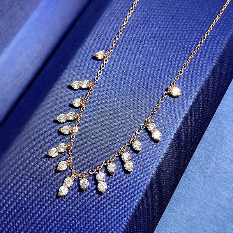 Glam Geometric Sterling Silver Inlay High Carbon Diamond Necklace 4 Glam Geometric Sterling Silver Inlay High Carbon Diamond Necklace - Image 4