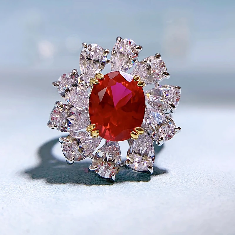 Wholesale Elegant Oval Water Droplets Sterling Silver Zircon Rings 1 Wholesale Elegant Oval Water Droplets Sterling Silver Zircon Rings