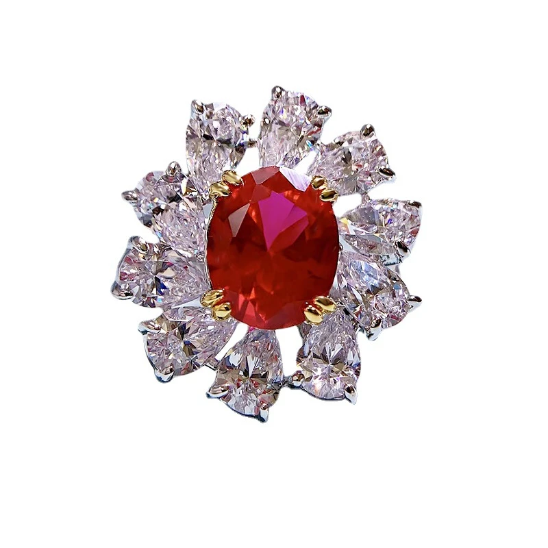 Wholesale Elegant Oval Water Droplets Sterling Silver Zircon Rings 3 Wholesale Elegant Oval Water Droplets Sterling Silver Zircon Rings - Image 3