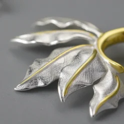1 Pair Elegant Pastoral Leaf Plating Sterling Silver Earrings -Deals Glis Jewel Store 1655519372338401280