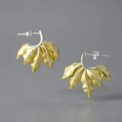 1 Pair Elegant Pastoral Leaf Plating Sterling Silver Earrings -Deals Glis Jewel Store 1655519473068806144 1
