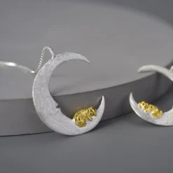 1 Pair Elegant Animal Moon Plating Sterling Silver Ear Line -Deals Glis Jewel Store 1655523839569956864