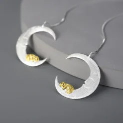 1 Pair Elegant Animal Moon Plating Sterling Silver Ear Line -Deals Glis Jewel Store 1655523859908136960
