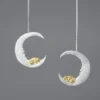 1 Pair Elegant Animal Moon Plating Sterling Silver Ear Line