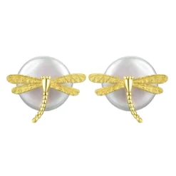 1 Pair Simple Style Dragonfly Plating Freshwater Pearl Sterling Silver Ear Studs 9 1 Pair Simple Style Dragonfly Plating Freshwater Pearl Sterling Silver Ear Studs -Deals Glis Jewel Store 1655524552446447616