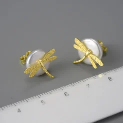 1 Pair Simple Style Dragonfly Plating Freshwater Pearl Sterling Silver Ear Studs 8 1 Pair Simple Style Dragonfly Plating Freshwater Pearl Sterling Silver Ear Studs -Deals Glis Jewel Store 1655524623598620672