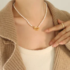 Elegant Baroque Style Solid Color Titanium Steel Plating 18K Gold Plated Necklace 11 Elegant Baroque Style Solid Color Titanium Steel Plating 18K Gold Plated Necklace -Deals Glis Jewel Store 1655527529714421760