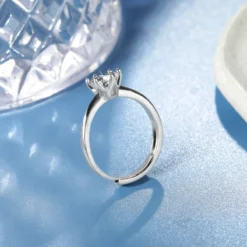 Wholesale Romantic Shiny Solid Color Sterling Silver GRA Inlay Moissanite Open Ring -Deals Glis Jewel Store 1657639843963998208 1