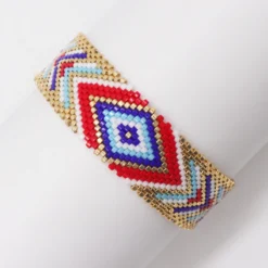 Vacation Color Block Rhombus Glass Rope Women'S Bracelets -Deals Glis Jewel Store 1657950168554803200