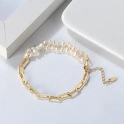 Wholesale Elegant Simple Style Round Sterling Silver Beaded Plating 14K Gold Plated White Gold Plated Bracelets -Deals Glis Jewel Store 1658715017387839488 1