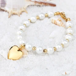 Elegant Heart Shape Stainless Steel Artificial Pearl Beaded Bracelets Earrings Necklace 13 Elegant Heart Shape Stainless Steel Artificial Pearl Beaded Bracelets Earrings Necklace -Deals Glis Jewel Store 1659105588992413696