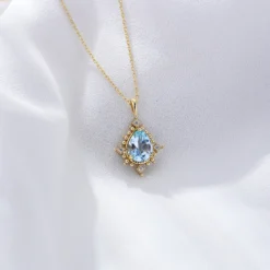 Wholesale Elegant Simple Style Water Droplets Sterling Silver Inlay Artificial Gemstones Zircon Pendant Necklace