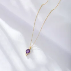 Wholesale Sweet Water Droplets Sterling Silver Inlay Crystal Pendant Necklace -Deals Glis Jewel Store 1659770508218077184