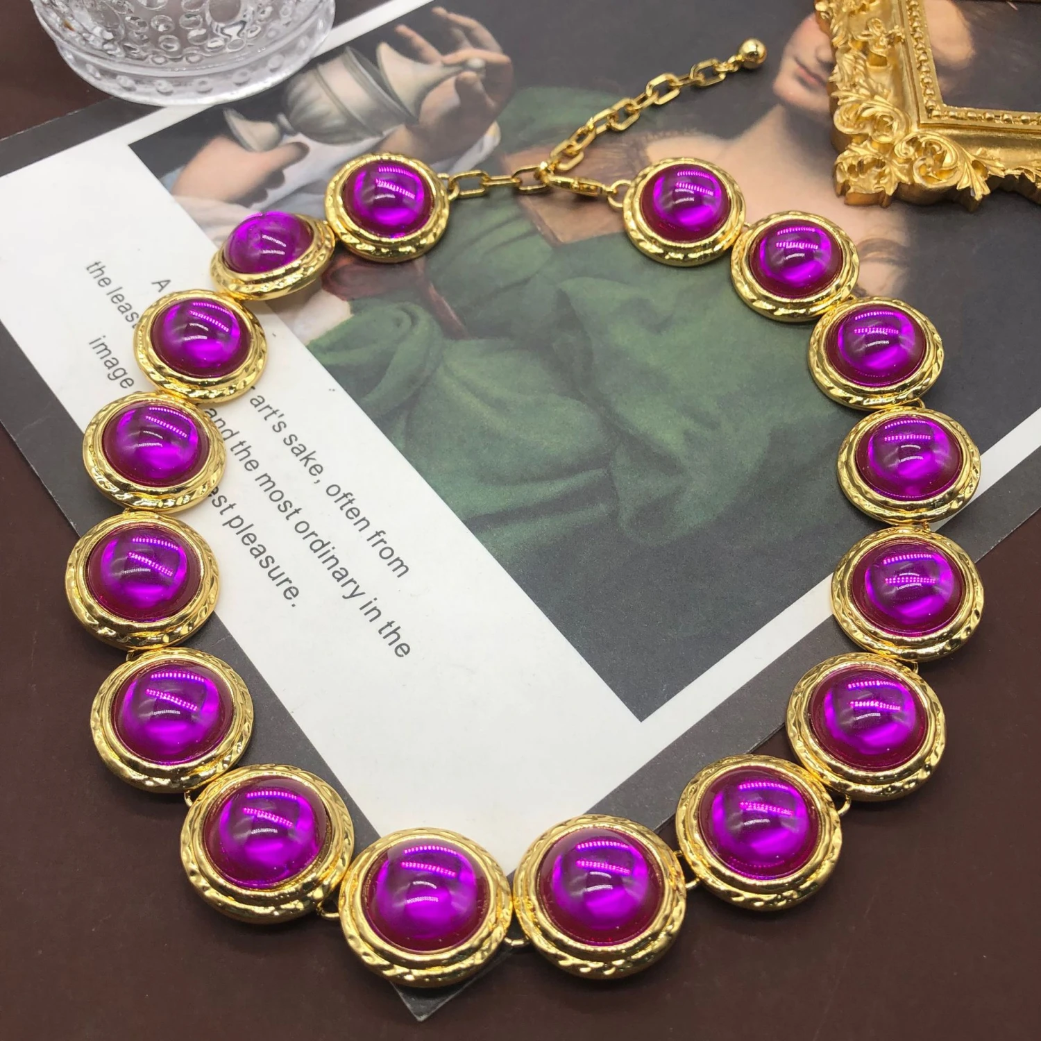 Vintage Style Solid Color Alloy Glass Plating Women'S Necklace 3 Vintage Style Solid Color Alloy Glass Plating Women'S Necklace - Image 3