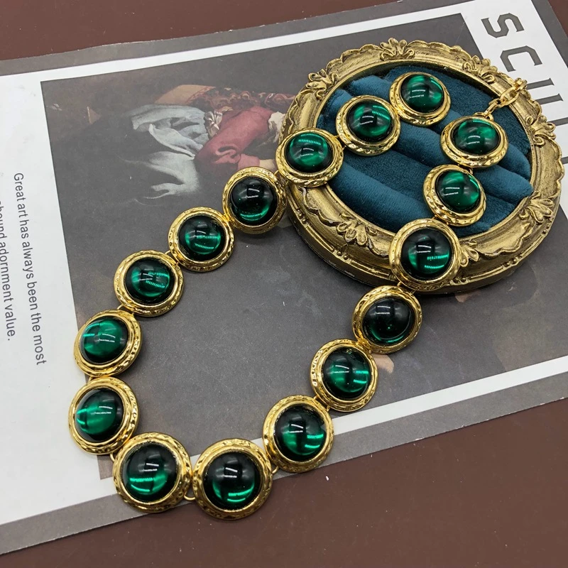 Vintage Style Solid Color Alloy Glass Plating Women'S Necklace 2 Vintage Style Solid Color Alloy Glass Plating Women'S Necklace - Image 2