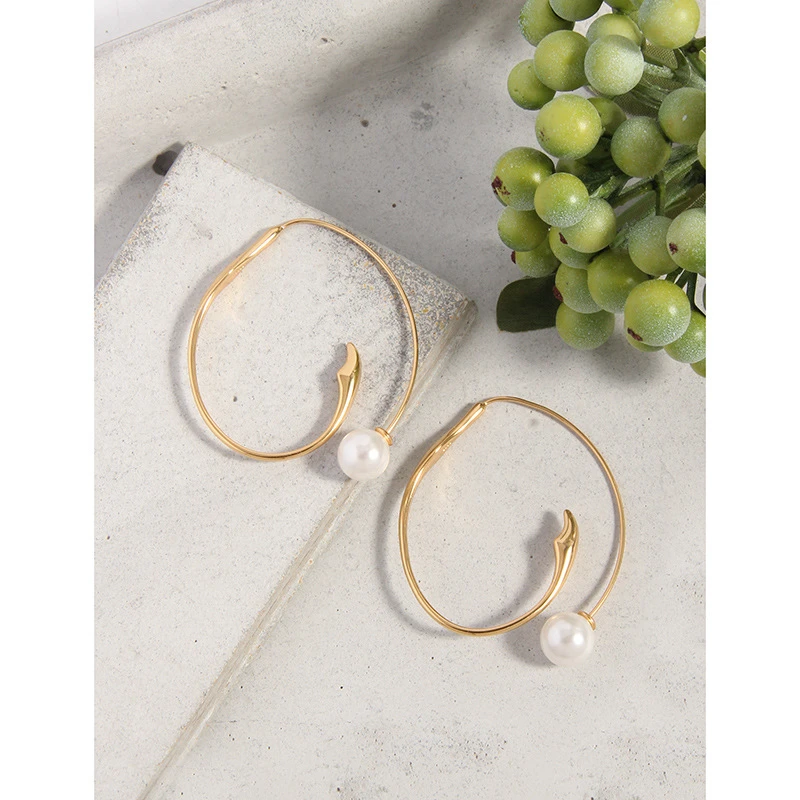 1 Pair Elegant Simple Style Solid Color Plating Inlay Sterling Silver Pearl Ear Studs 5 1 Pair Elegant Simple Style Solid Color Plating Inlay Sterling Silver Pearl Ear Studs - Image 5