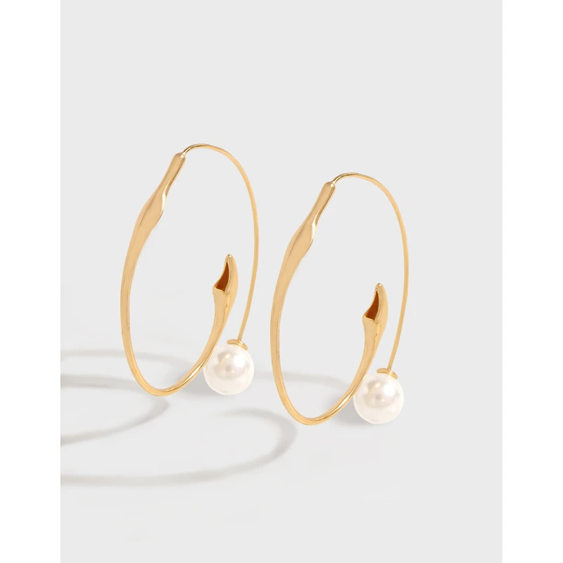 1 Pair Elegant Simple Style Solid Color Plating Inlay Sterling Silver Pearl Ear Studs 1 1 Pair Elegant Simple Style Solid Color Plating Inlay Sterling Silver Pearl Ear Studs