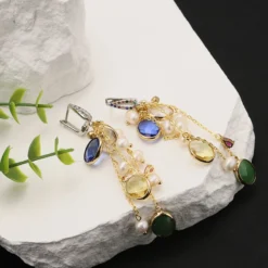 1 Pair IG Style Basic Modern Style Geometric Plating Inlay Freshwater Pearl Copper Zircon Drop Earrings -Deals Glis Jewel Store 1659834518900707328