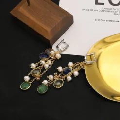 1 Pair IG Style Basic Modern Style Geometric Plating Inlay Freshwater Pearl Copper Zircon Drop Earrings -Deals Glis Jewel Store 1659834606591021056