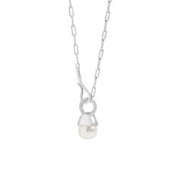 IG Style Basic Classic Style Geometric Sterling Silver Plating Inlay Artificial Pearls Agate Pendant Necklace -Deals Glis Jewel Store 1659835175120539648