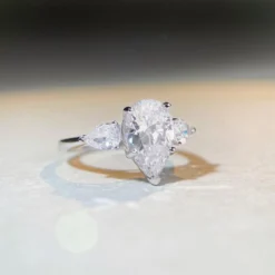 Wholesale Lady Water Droplets Sterling Silver Plating Inlay Zircon Rings -Deals Glis Jewel Store 1660938764450664448