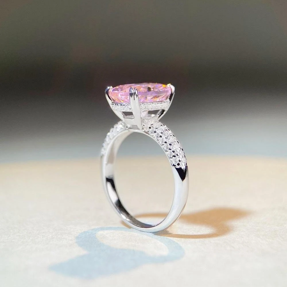 Wholesale Classic Style Oval Sterling Silver Plating Inlay Artificial Gemstones Rings 3 Wholesale Classic Style Oval Sterling Silver Plating Inlay Artificial Gemstones Rings - Image 3