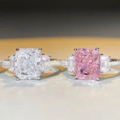 Wholesale Glam Rectangle Sterling Silver Inlay Zircon Rings -Deals Glis Jewel Store 1660938928443756544