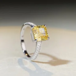 Wholesale Basic Square Sterling Silver Inlay High Carbon Diamond Rings -Deals Glis Jewel Store 1660939165925249024