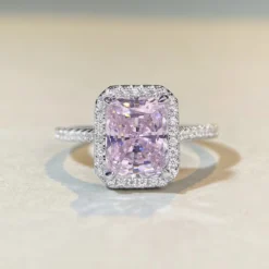 Wholesale Classic Style Square Sterling Silver Plating Inlay Artificial Gemstones Rings -Deals Glis Jewel Store 1660939785704968192